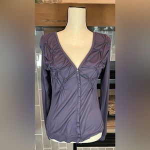 Anthropologie Purple Button-Up Blouse